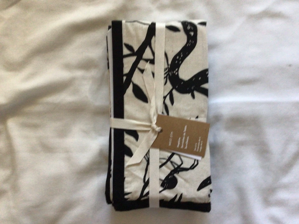 WEST ELM SPOOKY  TOILE  SET 4 NAPKINS  BLACK/NEUTRAL  20”x20” NEW - Image 1 of 1
