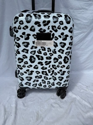 Thalia Sodi Leopard Print 20'' Carry On Expandable Luggage Black Hard Spinner - Image 1 of 4