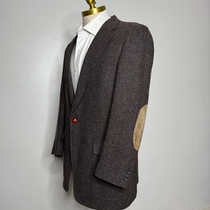 Austin Reed Regent Street Mens 42L Brown Blazer Elbow Patches Tailored USA - Picture 1 of 10