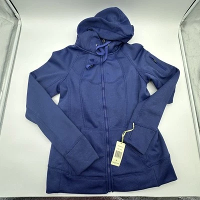 Chaqueta con Capucha Tangerine Para Mujer Azul Profundo con Cremallera Bolsillo con Cremallera en el Brazo Talla M Foto 1 de 4