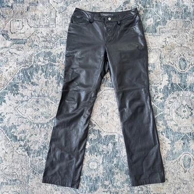 Pantalones de cuero vintage Gap para mujer 6 negros Bootcut Y2K motociclista fiesta de rock Foto 1 de 4