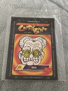 2000 McDonald's - Monster Crazy Bones - #11 Doc Sticker Card NIP Sealed New - Picture 1 of 2