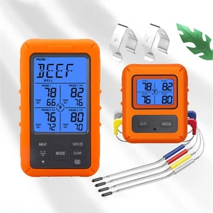 Digital Bratenthermometer Funk Grillthermometer Fleisch-Thermometer mit 4 Fühler - Bild 1 von 17