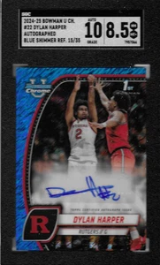 DYLAN HARPER 2024 BOWMAN UNIVERSITY CHROME BLUE SHIMMER ##/35 AUTOGRAPHED - Picture 1 of 2