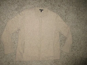 Eileen Fisher Strickjacke Pullover Wolle Angora Seide Druckknöpfe gesprenkelt GR PL - Bild 1 von 5