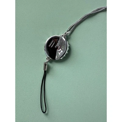 Authentic Y2K Dior Bottle Cap Charm Necklace Pendant Silver Tone Phone Charm - Image 1 of 4