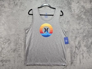 Hurley Tank Top Herren Small Muskelshirt In Line grau vorne Grafik T-Shirt Neu mit Etikett - Bild 1 von 20