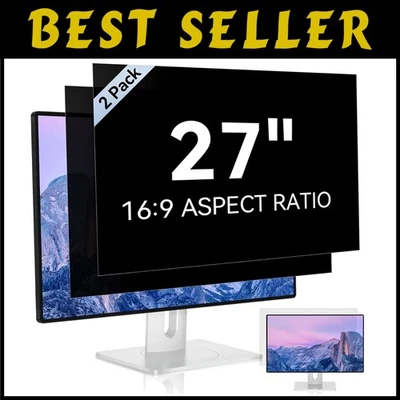 27" Anti-Scratch Privacy Filter - Blue Light Protection - Image 1 of 4