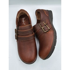 BOC Born Concepts braune Leder-Halbschuhe mit doppelter Schnalle und Riemen 7,5 M - Bild 1 von 6