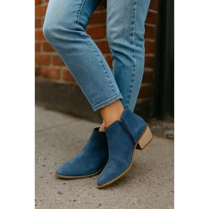 Simply Vera Vera Wang Womens Ankle Booties Blue Wedge Heel Boots Size 7.5 - Picture 1 of 8