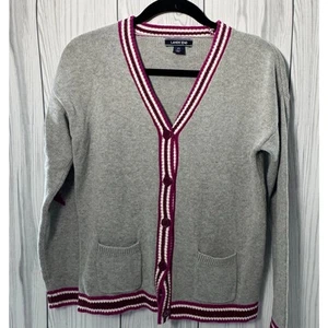 Y2K Lands End V Neck Star Cardigan Girls Medium (10-12) - Picture 1 of 9