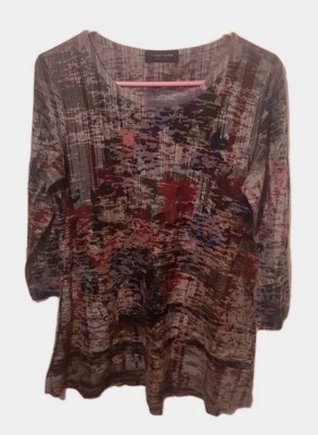 Katina Marie  Abstract Floral   Multicolor  Top Womens Small Y2K Made in USA - Image 1 of 4