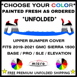 NEW FRONT UPPER BUMPER FOR 2019-2021 SIERRA 1500 *CHOOSE YOUR COLOR* GM1014140 - Picture 1 of 9