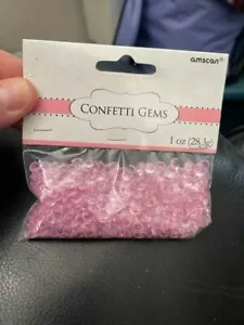 Amscan Pink Confetti Gems 1oz Bag New! - Picture 1 of 1