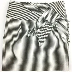 Anthropologie Sz 6 Taikonhu skirt women Yellow Cat pencil Pleated Front Striped - Picture 1 of 5