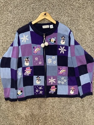 Cárdigan Suéter Navidad BP DESIGN Talla XL Púrpura Bordado Tejido Foto 1 de 4