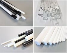 Plastic Rod Bar Round Acetal Acrylic Nylon PTFE 2mm to 30mm Dia. various length