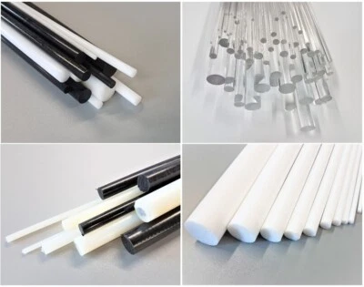 Bar Nylon Acrylic Acetal PTFE Round Rod 2mm to 30mm Dia Plastic Stock CNC Lathe - Image 1 of 4