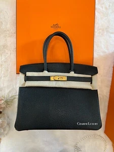 Neu🖤 2022 Hermes Birkin 30 B30 Black Chèvre Coromandel GHW Tasche Fullset Quittung - Bild 1 von 11