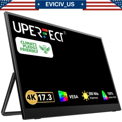 4k Portable Monitor, 17.3'' 100% Adobe for Laptop PC Phone Raspberry Pi Xbox PS6 - Image 1 of 4