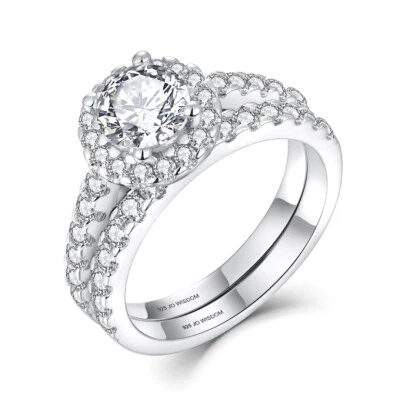 JO WISDOM Women Ring Bridal Sets,925 Sterling Silver Engagement Women R - Image 1 of 4