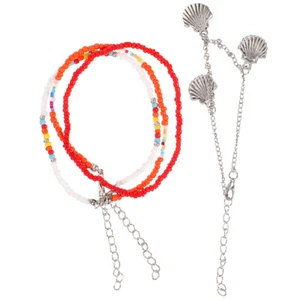 4pcs Anklets Fashionable Ankle Bracelets Female Wrist Bracelets Dainty - Picture 1 of 12
