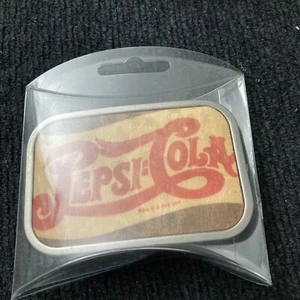 NEW RARE PEPSI COLA COLLECTORS BELT BUCKLE ON WOOD In Original Packaging - Picture 1 of 6