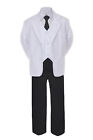 5-7Pc Formal Black White Suit Royal Blue Bow Tie Neck Vest Boy Baby Sm-20 Teen