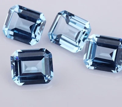 Созданные в лаборатории восьмиугольные ограненные камни аквамарин AAA россыпью (4x2 мм - 20x15 мм) - Изображение 1 из 2