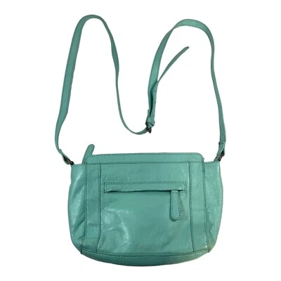 Bolso Bandolera de Cuero Cartera Clever Carriage Company Cuero Genuino Verde Como Nuevo Foto 1 de 4