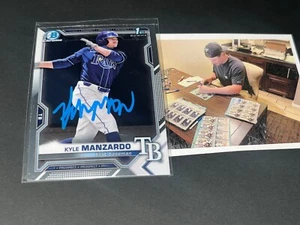 Kyle Manzardo Guardians Auto Signed 2021 1st Bowman Chrome Card / - Picture 1 of 1