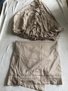 King Size Sheet Set Bed Top Flat/Bottom Fitted Cotton Tan Unbranded - Picture 1 of 11