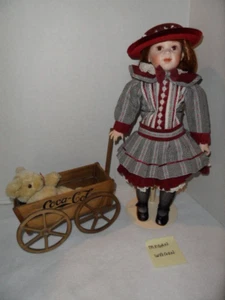 Coca Cola Franklin Mint Heirloom Doll "Megan" with Wagon - Picture 1 of 18