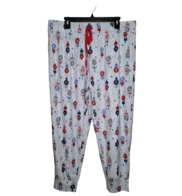 Jockey Women’s 2X Pajama Pants Joggers Christmas Balls Elastic Waist - Image 1 of 4