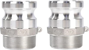 2 Pcs Aluminum Camlock (2" Part F) Cam & Groove Hose Fittings, Cam Lock Fittings - Picture 1 of 12