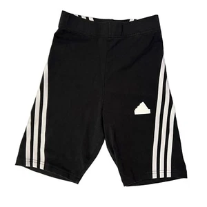 NWT Adidas Women Junior 3-Stripes Gym Bike Shorts XS Black HT4718 Cotton Stretch - Picture 1 of 18