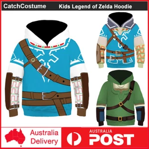 Kids The Legend of Zelda Cosplay Costume Hoodie Pullover Boys 3D Printed Jumper - Picture 1 of 11