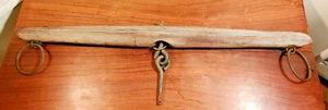 Antiguo arnés de yugo de bueyes forjado a mano rústico 34" madera hierro árbol individual - Imagen 1 de 8