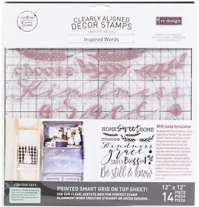 Prima Marketing Re-Design Decor Clear Cling Stamps 12"X12"-Inspired Words