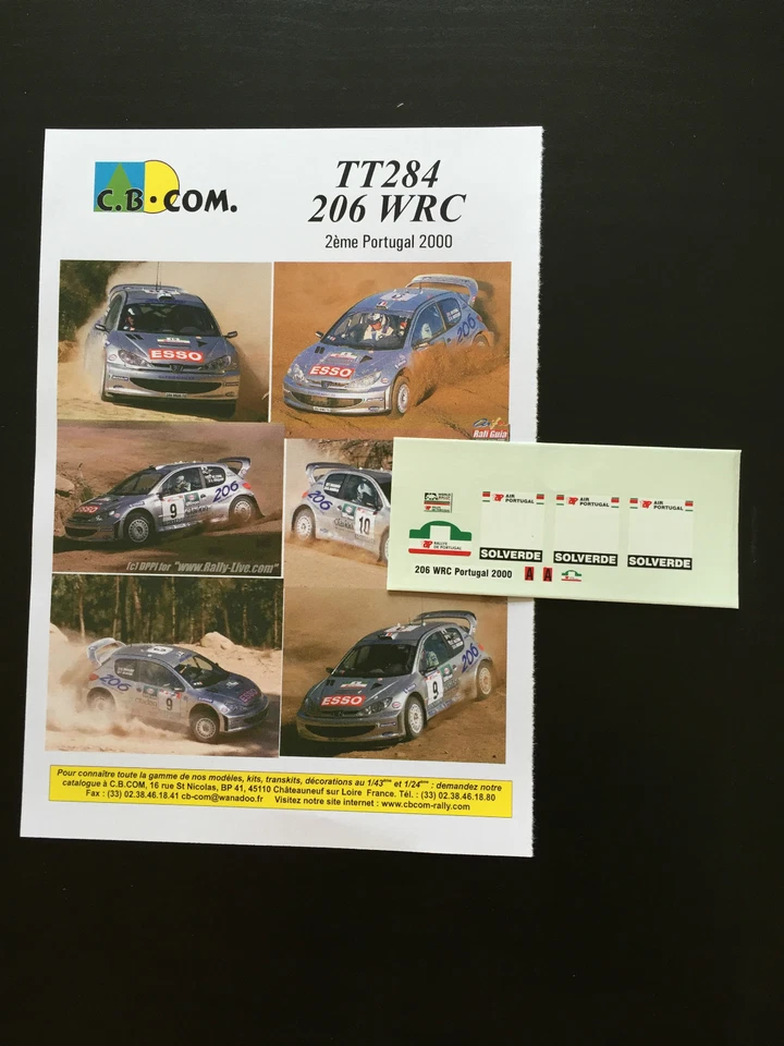 DECALS 1/24 PEUGEOT 206 GRONHOLM RALLYE DE PORTUGAL 2000 WRC RALLY - Photo 1/1
