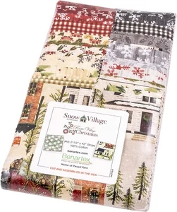 Benartex Snow Village Christmas Winter - (40) 2.5" Fabric Strips - Picture 1 of 2