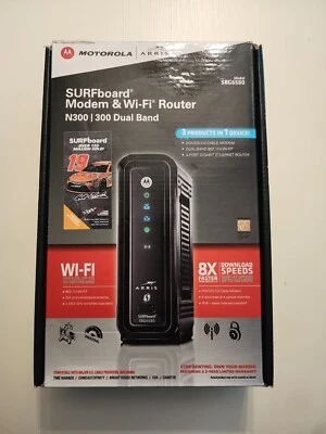 Motorola ARRIS SURFboard SBG6580 DOCSIS 3.0 Cable Modem Wi-Fi and Router N300 - Image 1 of 2
