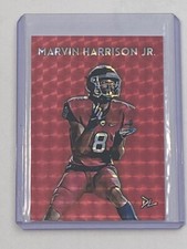 Marvin Harrison Jr. Artist Signed St. Joseph’s Prep Refractor Rookie Card 1/1