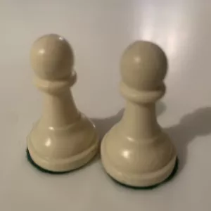 Vintage Gallant Knight Chessmen Chess PAWN Replacement White 2-Pawns Chicago USA - Picture 1 of 4