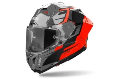 Integralhelm Schutzhelm Crosshelm Motorradhelm Quad AIROH GP800 Master Rot Grau - Bild 1 von 3