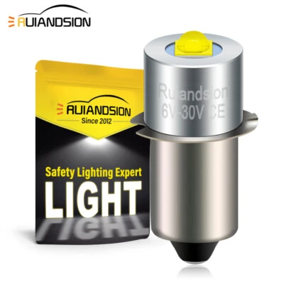 RUIANDSION 2pcs P13.5S PR2 LED Bulb Maglite Flashlight Replace Upgrade White 6V 12V 18V 24V