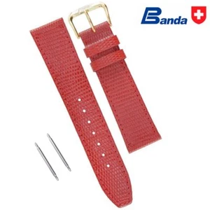 Banda Premium Grade Calfskin Lizard Grain Leather Watch Bands (Sizes 8 - 22mm) - Picture 1 of 10