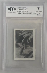 1932 Bulgaria Sport Johnny Weissmuller PSA 8 NM-MT Tarzan Swimming Olympian - Bild 1 von 2