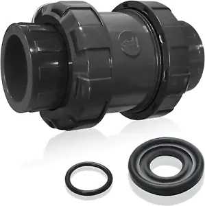 PVC Spring Ture Union Check Valve, 1In Slip Swing Utility Water One Way Check - Picture 1 of 12