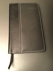 Vintage Agenda Black Note Book used - Picture 1 of 4